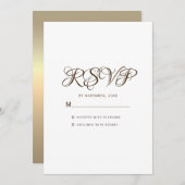 Typographie minimale Carte RSVP de mariage blanc (Devant / Derrière)