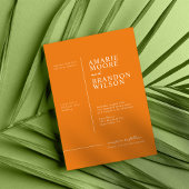 Typographie minimale Faire-part de mariage orange