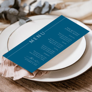 Typographie minimale Marine Blue Bar Mitzvah Menu