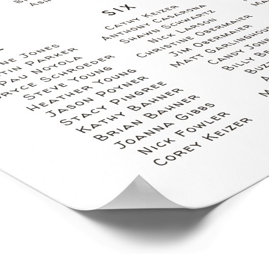 Typographie minimale | Poster de la table Mariage (Coin)