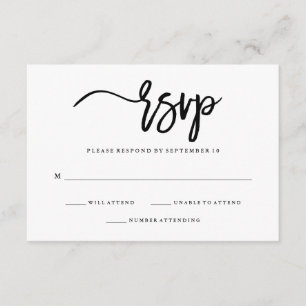 Typographie minimaliste noir et blanc RSVP