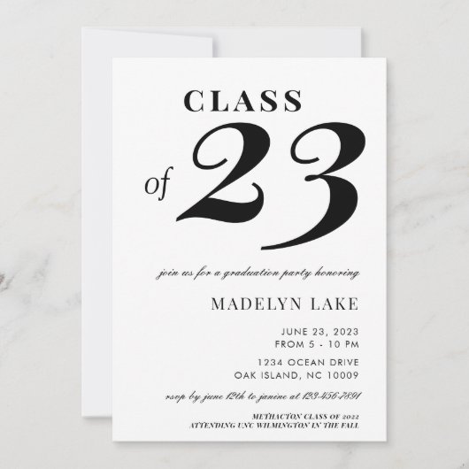 Typographie moderne 2023 Graduation Invitation (Devant)