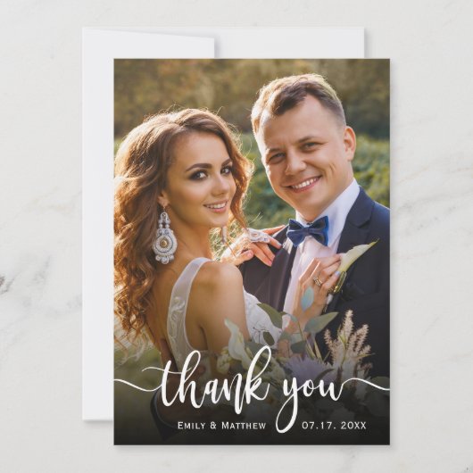 Typographie moderne 2 Mariage photo Carte de remer (Devant)