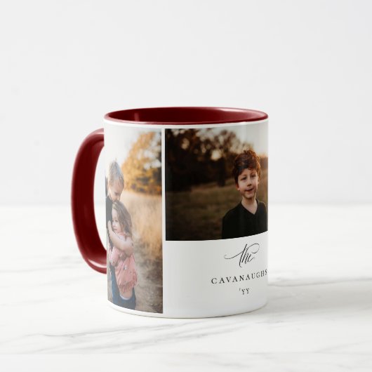Typographie moderne 3 Photo Collage Mug (Devant gauche)