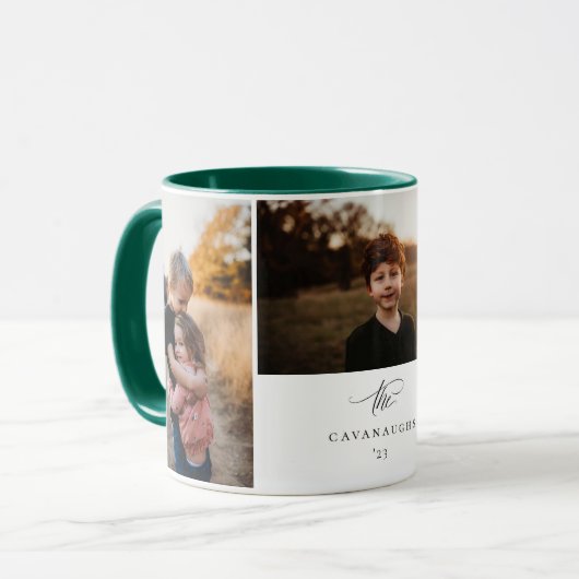 Typographie moderne 3 Photo Collage Mug (Devant gauche)