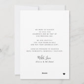 Typographie moderne 4 mariage photo carte de remer (Dos)