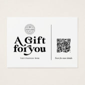 Typographie moderne à la mode Code QR Carte cadeau (Devant)