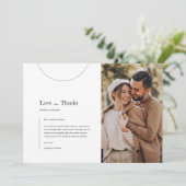 Typographie moderne Aimer & Merci Photo Mariage (Debout devant)