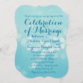 Typographie moderne Aqua Blue Wedding Invitations (Devant / Derrière)
