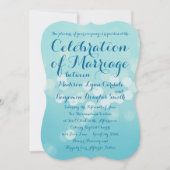 Typographie moderne Aqua Blue Wedding Invitations (Devant)
