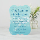 Typographie moderne Aqua Blue Wedding Invitations (Debout devant)