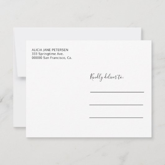 Typographie moderne bébé douche virtuelle merci (Dos)