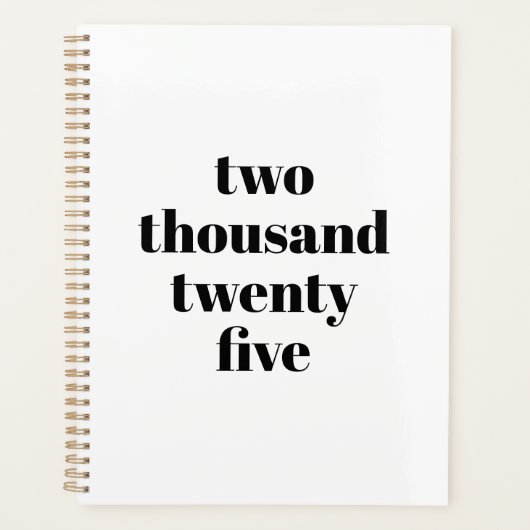 Typographie moderne blanc noir texte de l'année (Devant)