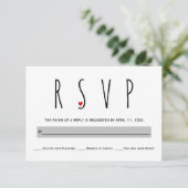 Typographie moderne bleu, mariage gris carte RSVP (Debout devant)
