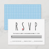 Typographie moderne bleu, mariage gris carte RSVP (Devant / Derrière)