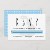 Typographie moderne bleu Santorin mariage carte RS (Devant / Derrière)