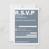 Typographie moderne Blue Bold Mariage RSVP (Devant)