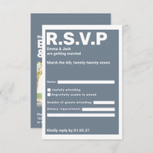 Typographie moderne Blue Bold Mariage RSVP