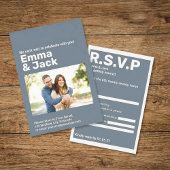 Typographie moderne Blue Bold Mariage RSVP