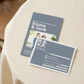 Typographie moderne Blue Bold RSVP Mariage