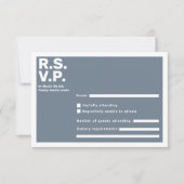 Typographie moderne Blue Bold RSVP Mariage (Devant)
