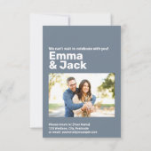 Typographie moderne Blue Bold RSVP Mariage (Dos)