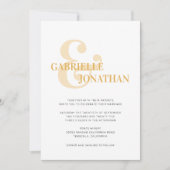 Typographie moderne Bold Invitation Mariage jaune (Devant)