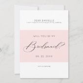 Typographie moderne Bridesmaid invitation minimali (Devant)