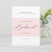 Typographie moderne Bridesmaid invitation minimali (Debout devant)