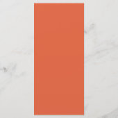 Typographie moderne Bright Orange Mariage Menu (Dos)