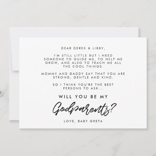 Typographie moderne Carte de proposition parent (Devant)