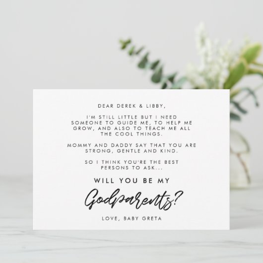 Typographie moderne Carte de proposition parent (Debout devant)