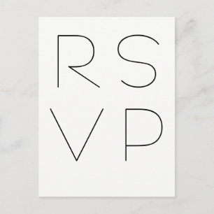 Typographie moderne cartes postales rsvp