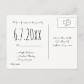 Typographie moderne cartes postales rsvp (Dos)