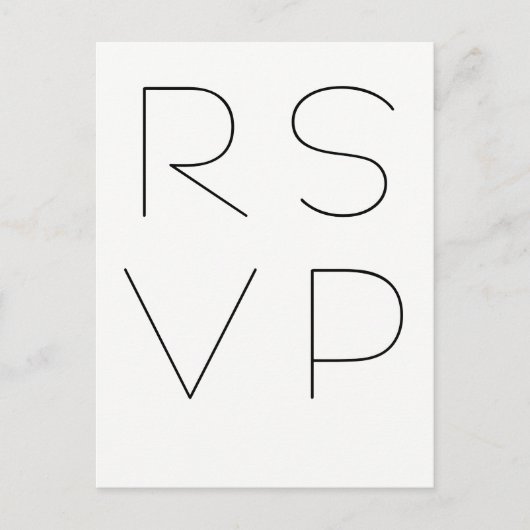 Typographie moderne cartes postales rsvp (Devant)