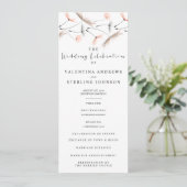 Typographie moderne Dandelion Wedding Carte Progra (Debout devant)