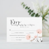 Typographie moderne Dandelion Wedding Carte RSVP (Debout devant)