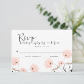 Typographie moderne Dandelion Wedding Carte RSVP (Debout devant)