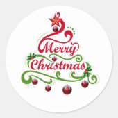 Typographie moderne de Noël Joyeux dans Sticker en (Devant)