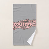 Typographie moderne du Courage Gris et Rose (Serviette à main)