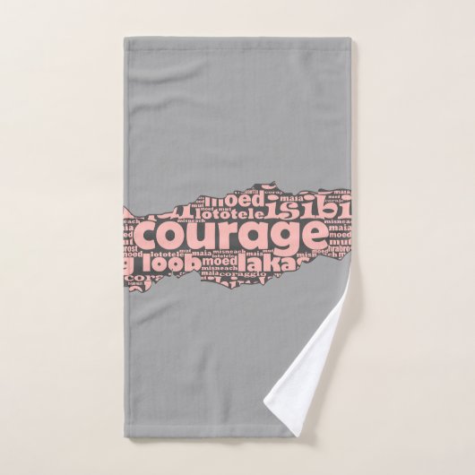 Typographie moderne du Courage Gris et Rose (Serviette à main)