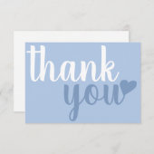 Typographie moderne du Merci bleu Dusty (Devant / Derrière)