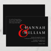 Typographie moderne et élégante Invitations de mar (Devant / Derrière)