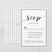 Typographie moderne et mariage cardiaque RSVP Insé (Devant / Derrière)