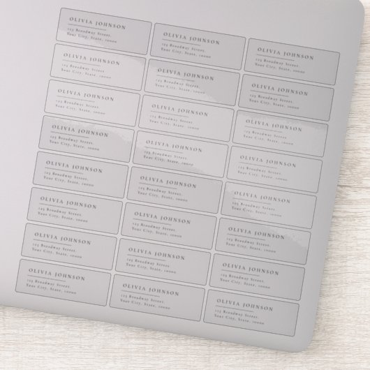 Typographie moderne étiquette d'adresse de retour (Détail)