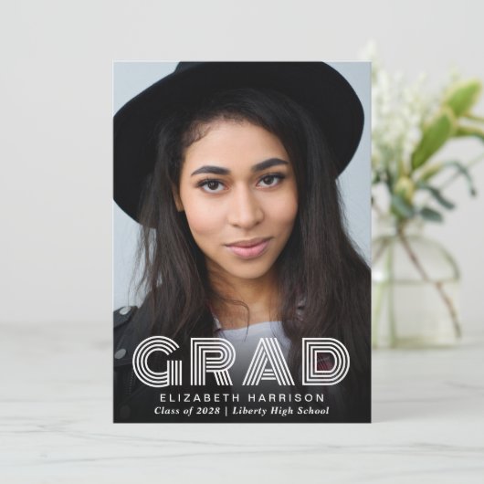 Typographie moderne Faire-part d'obtention d'un di (Debout devant)