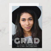 Typographie moderne Faire-part d'obtention d'un di (Devant / Derrière)