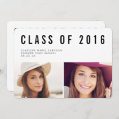 Typographie moderne Faire-part d'obtention d'un di (Devant / Derrière)