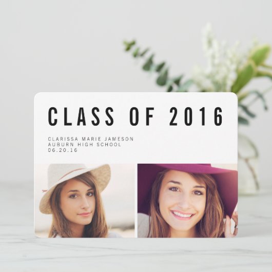 Typographie moderne Faire-part d'obtention d'un di (Debout devant)