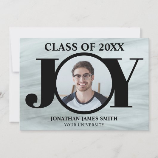 Typographie moderne Faire-part d'obtention d'un di (Devant)